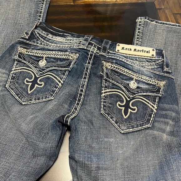 Rock Revival Women’s Sasha Light Wash Boot/Cut Denim Jeans Size 26 - Picture 9 of 12